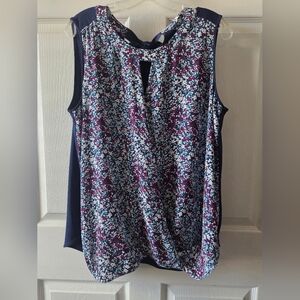 41 Hawthorn Floral Sleeveless Top - Blue and Purple